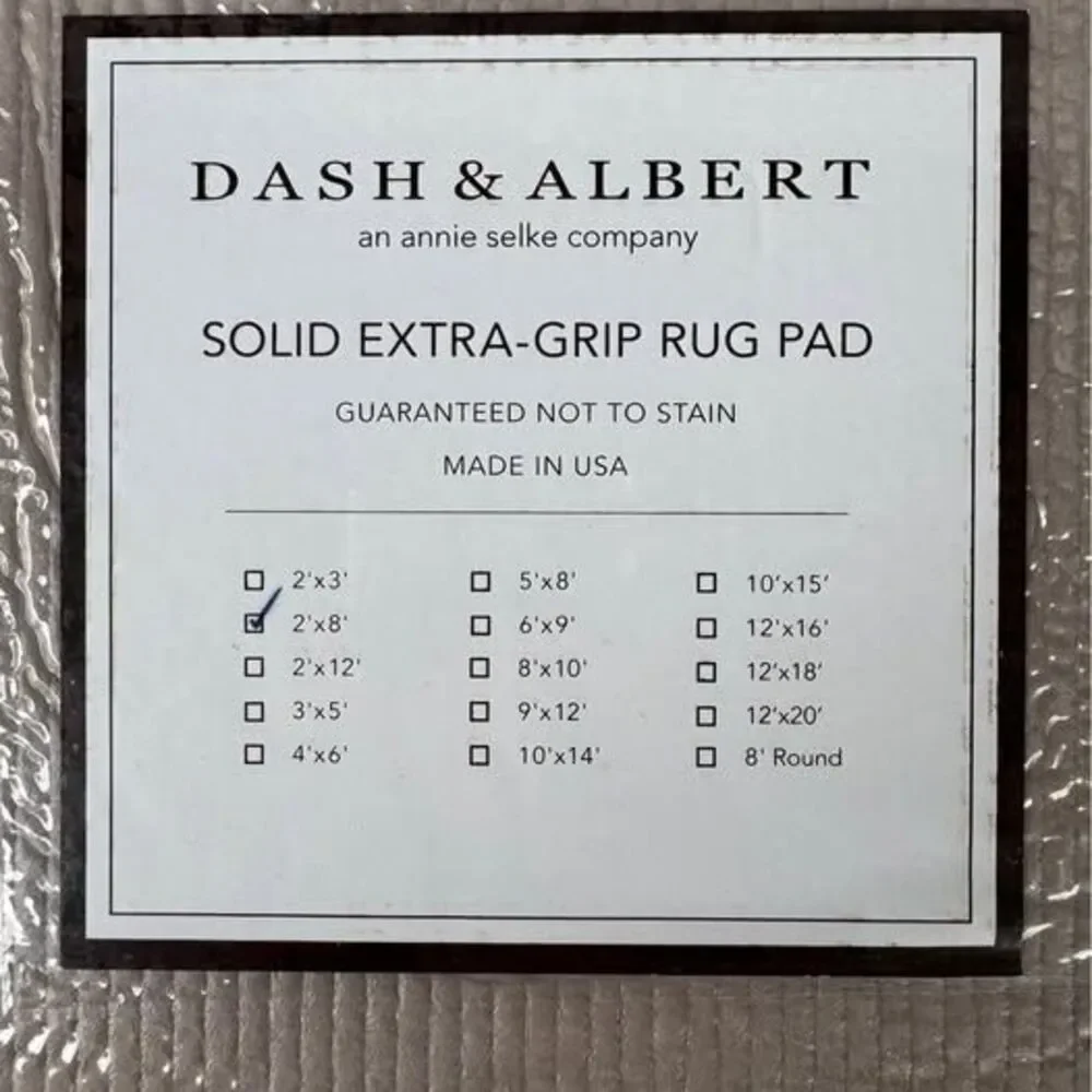 Dash & Albert Solid Extra-Grip Rug Pad 2’ x 8’ Runner – New in Package (2 availa